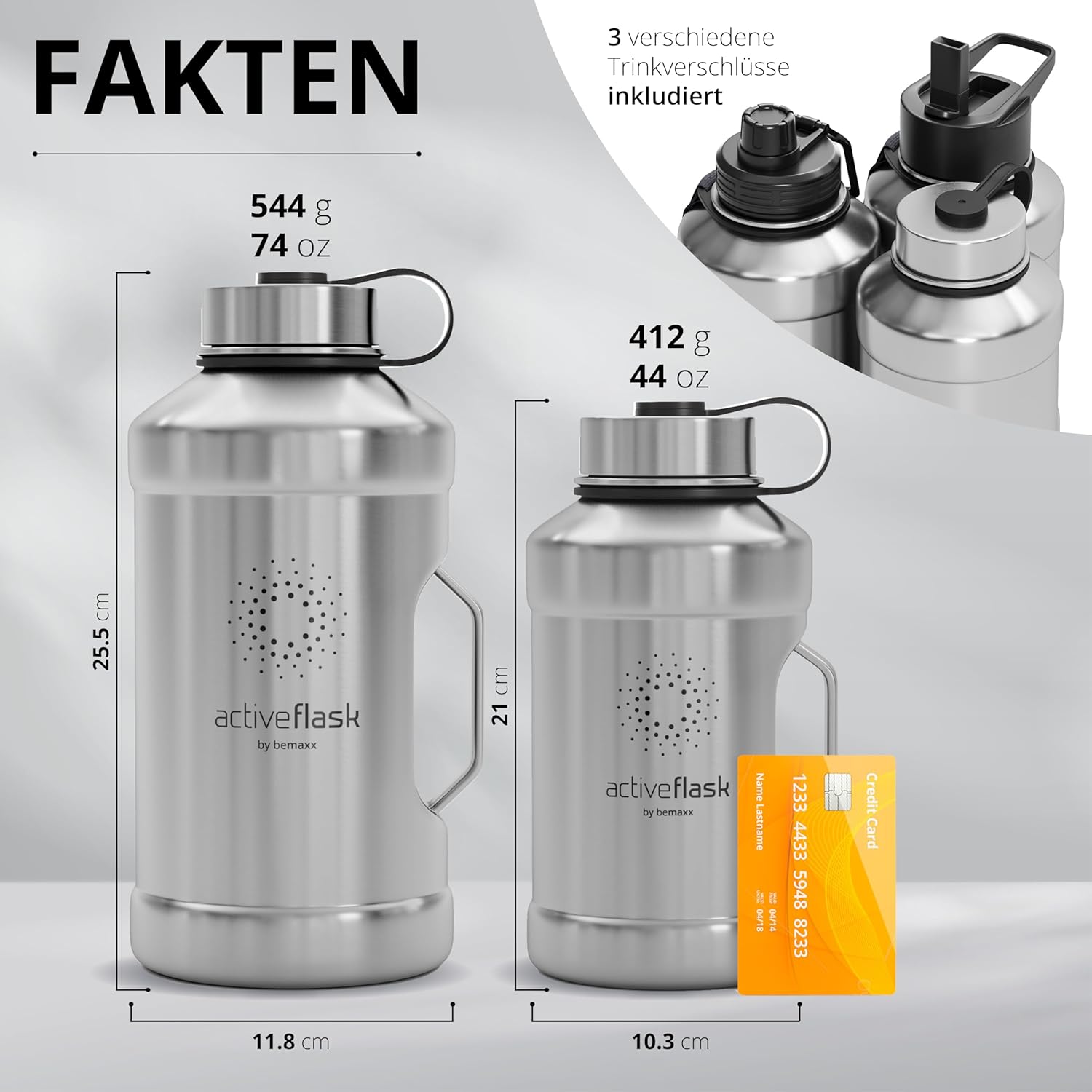 ACTIVE FLASK Single Wall 1.3L + 2.2L