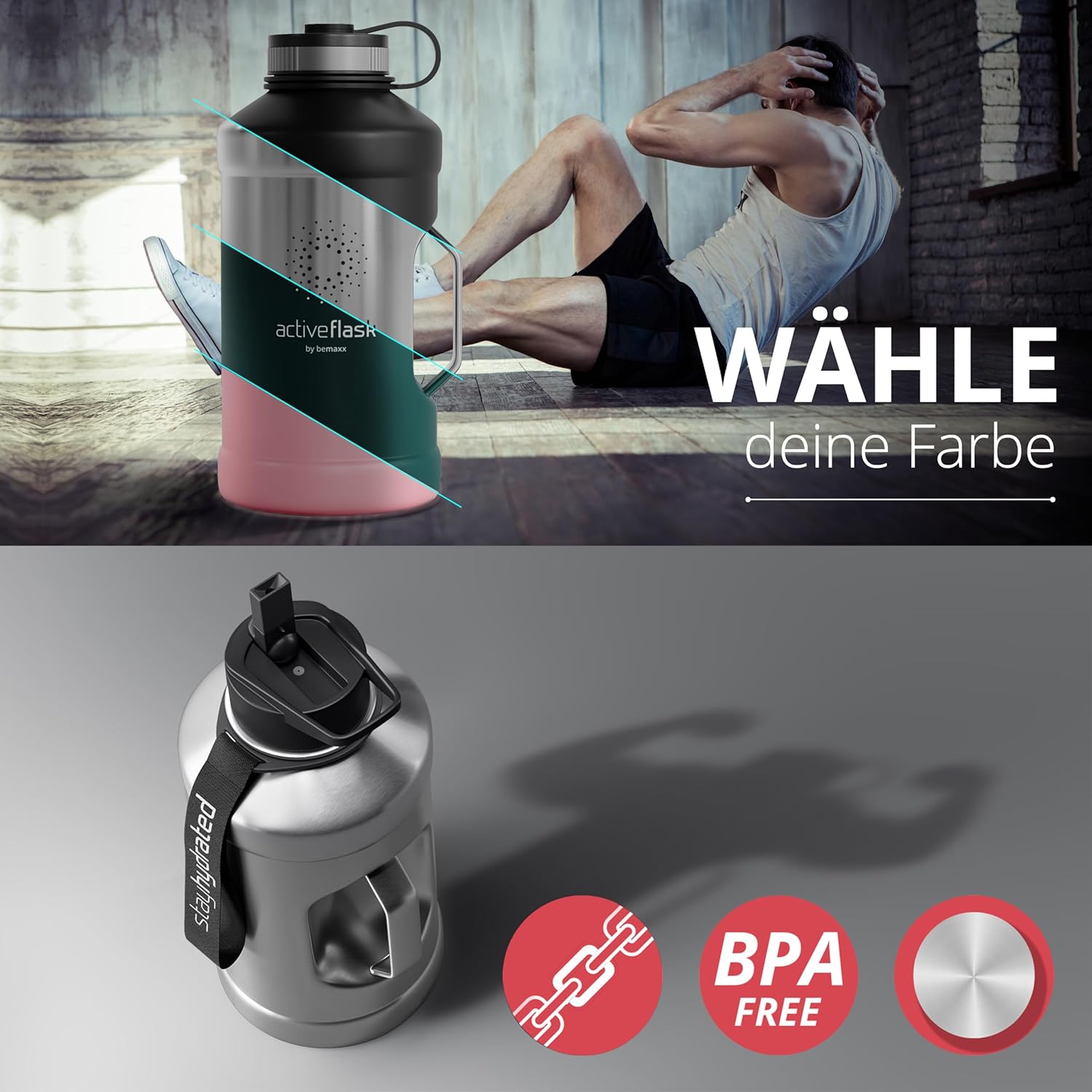 ACTIVE FLASK Single Wall 1.3L + 2.2L