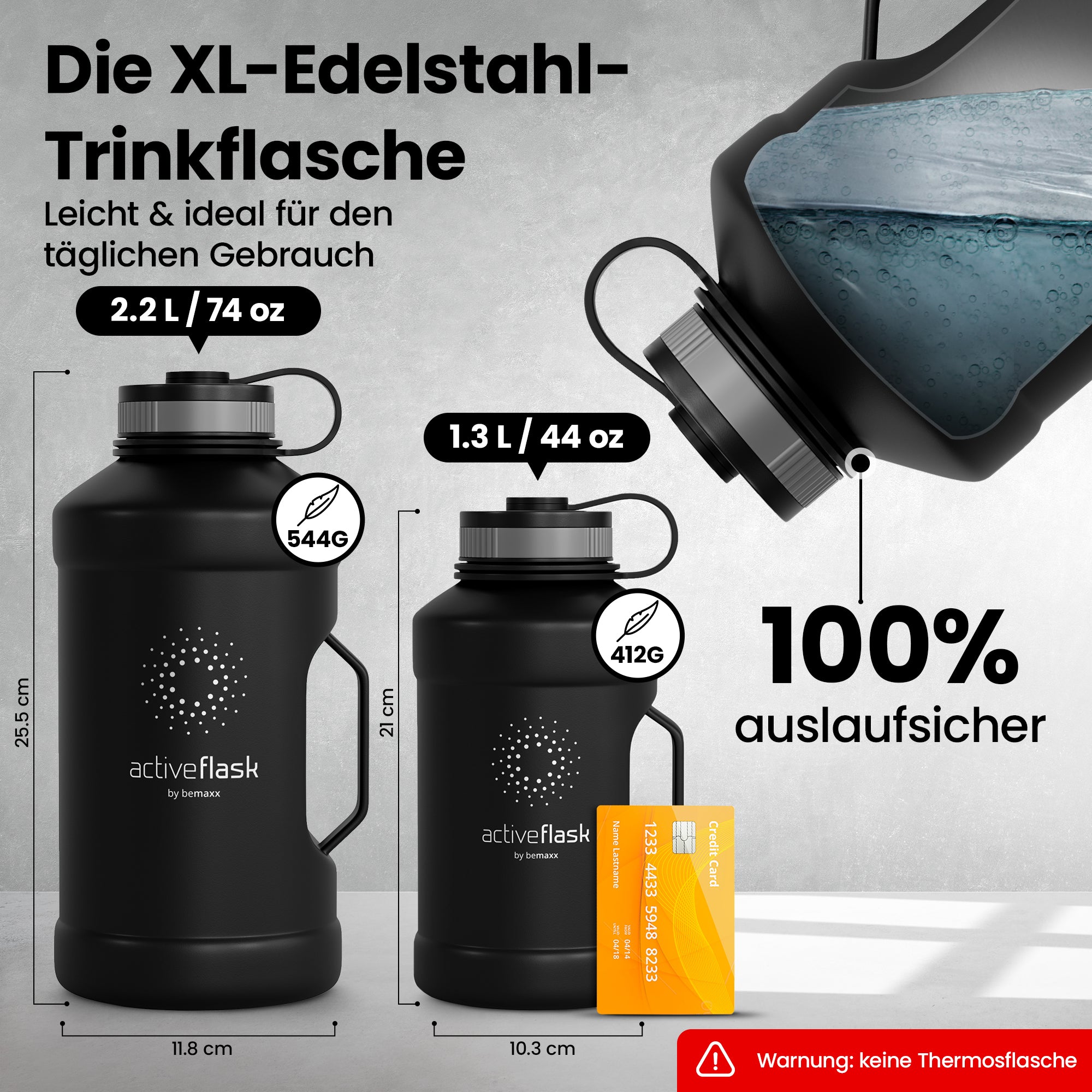 ACTIVE FLASK Single Wall 1.3L + 2.2L