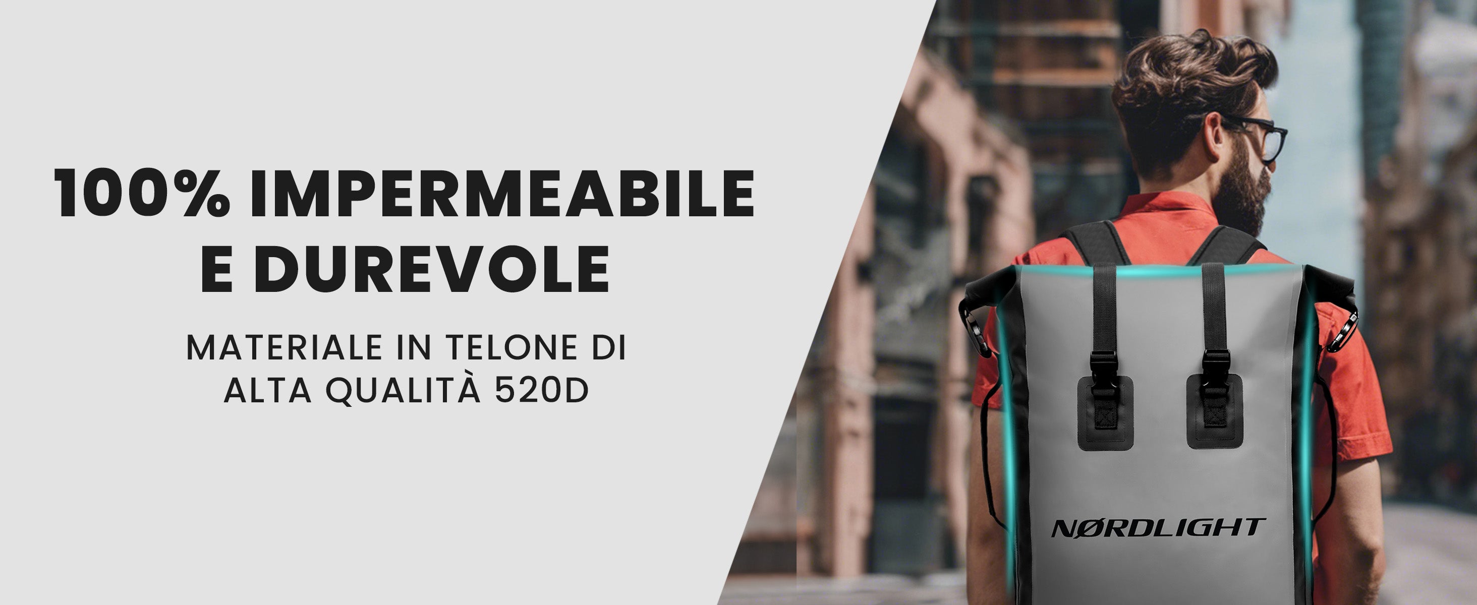 Zaino Nørdlight 35L – 100% impermeabile e durevole, realizzato in telo cerato 520D di alta qualità