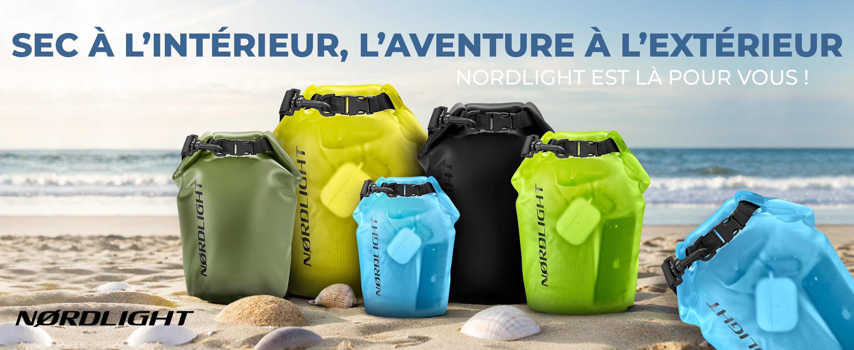 Sacs étanches Nørdlight – gardez vos affaires au sec, 4 tailles et 6 couleurs pour toutes aventures