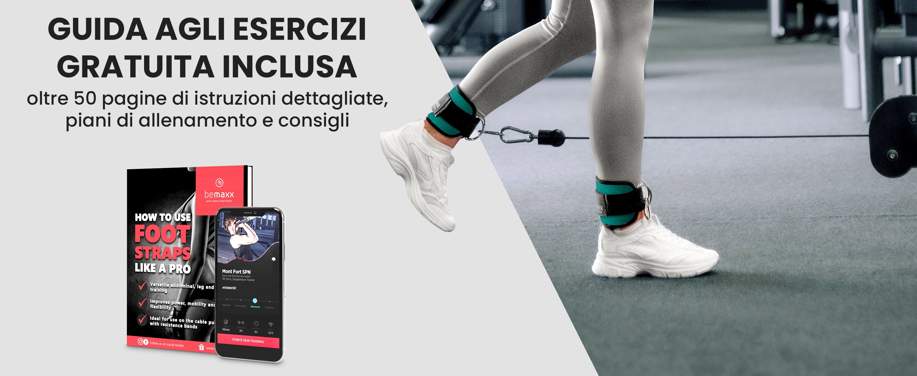 Guida e app gratuita con oltre 50 pagine di consigli per allenare la parte inferiore