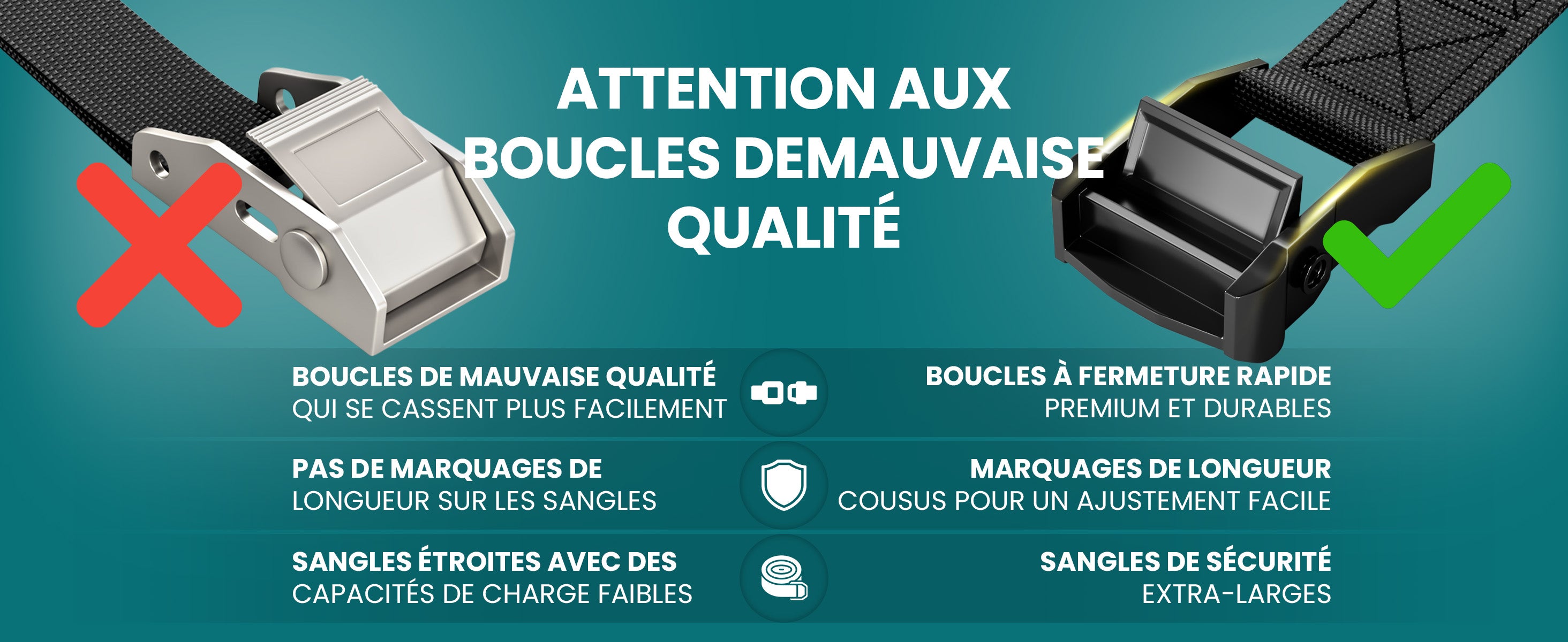 Comparaison boucles bas de gamme vs. boucles bemaxx premium sécurisées