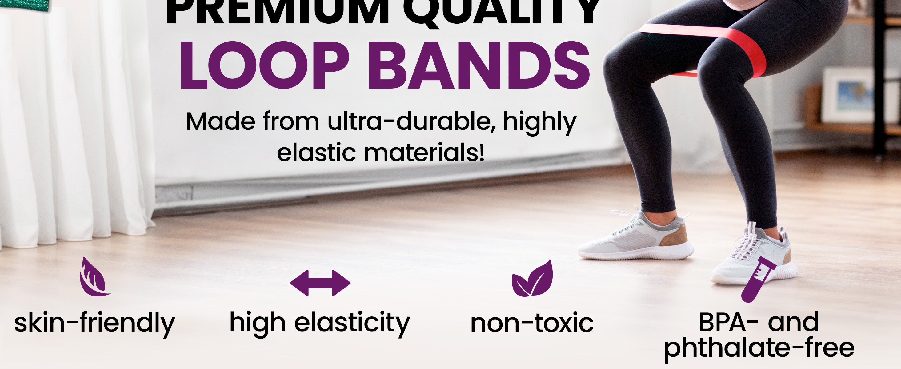 bemaxx resistance band set made of skin-friendly material