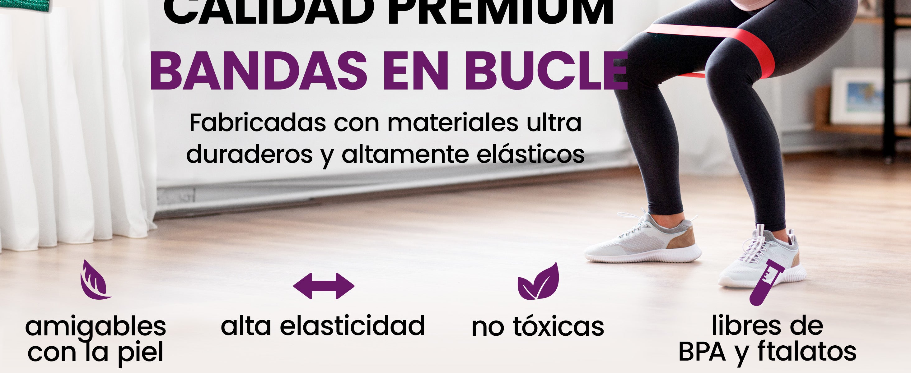 Set de bandas de resistencia bemaxx de material amigable con la piel