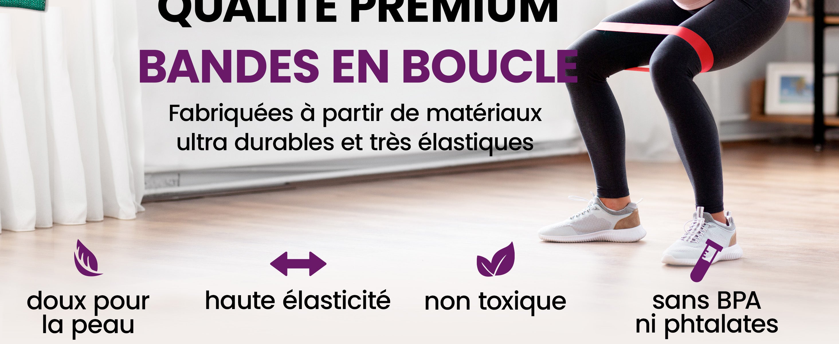 Ensemble de bandes de résistance bemaxx en matériau doux pour la peau