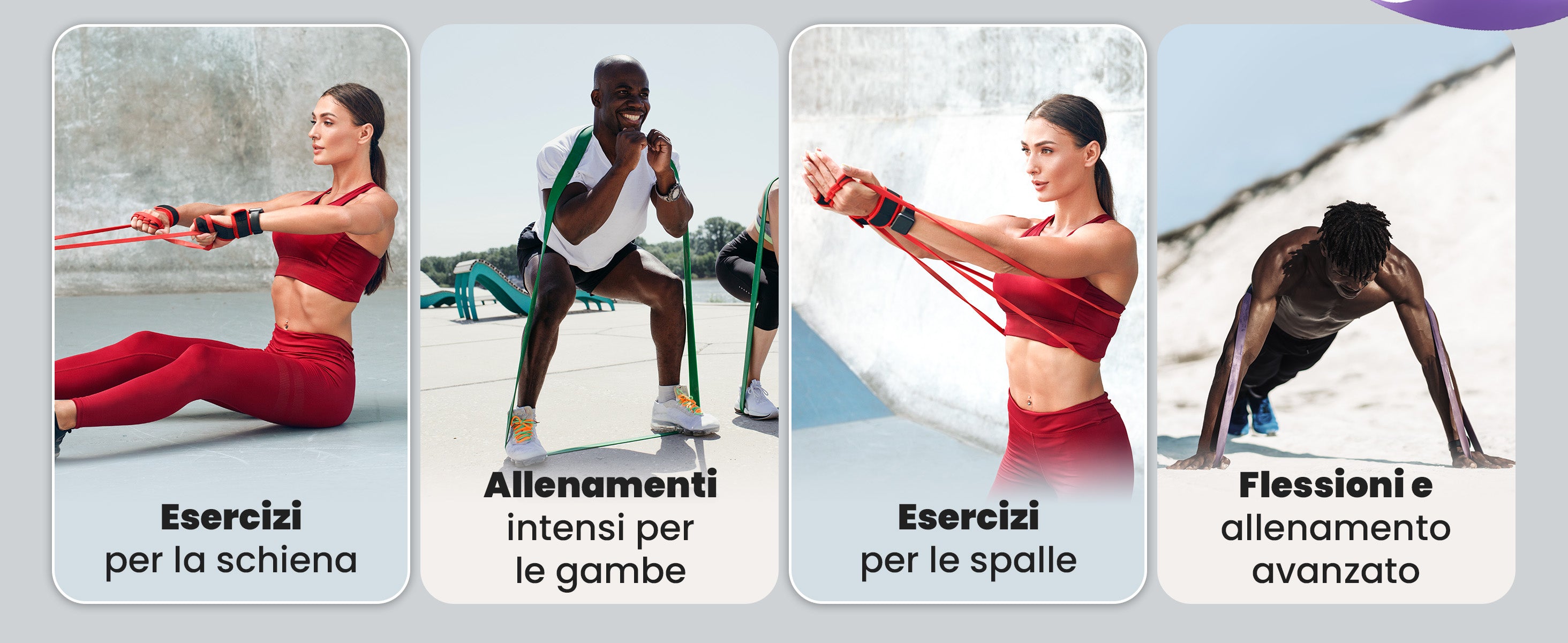 Fasce bemaxx – versatili per schiena, gambe, spalle e allenamenti avanzati