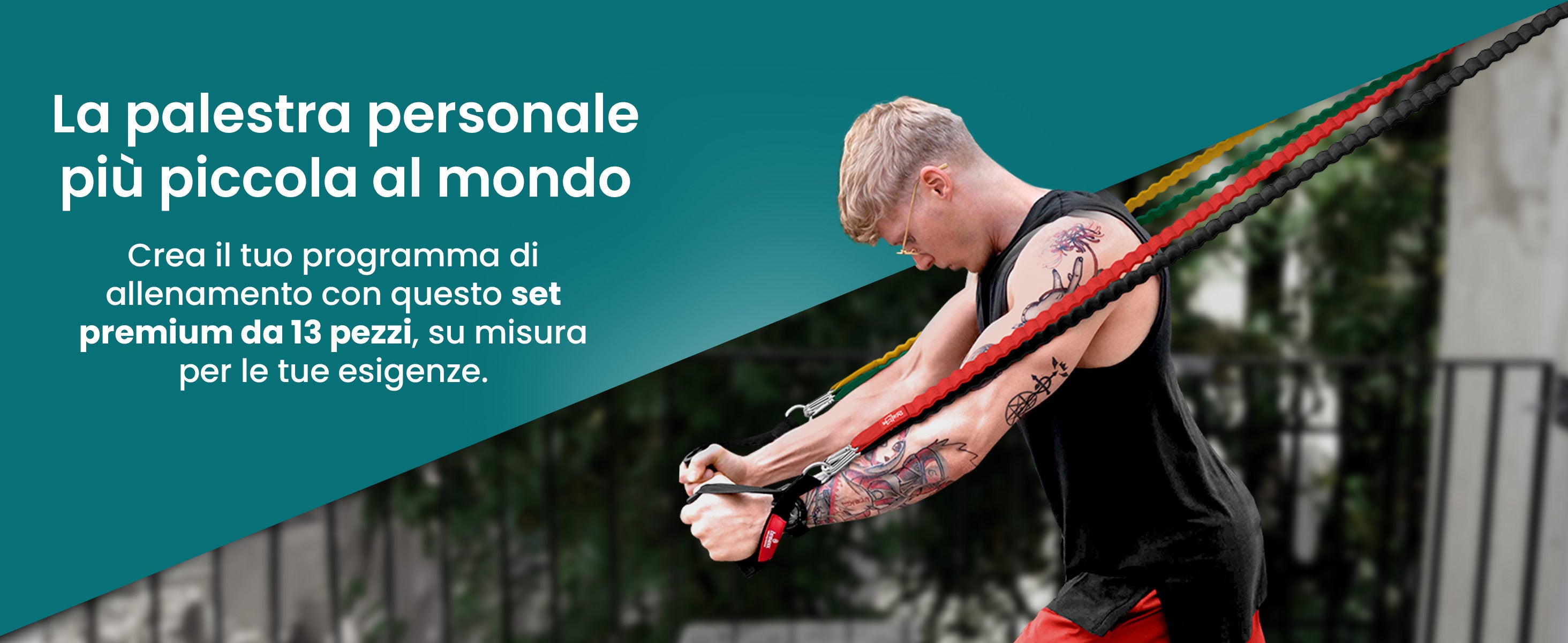 Set di bande bemaxx – la palestra personale più compatta con 13 pezzi