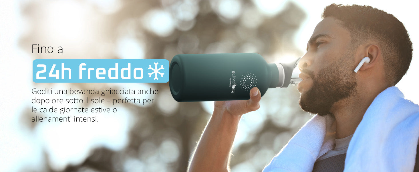 Primo piano del coperchio con cannuccia della bemaxx Active Flask – 100 % a tenuta stagna, privo di BPA, ideale per bevande fresche.