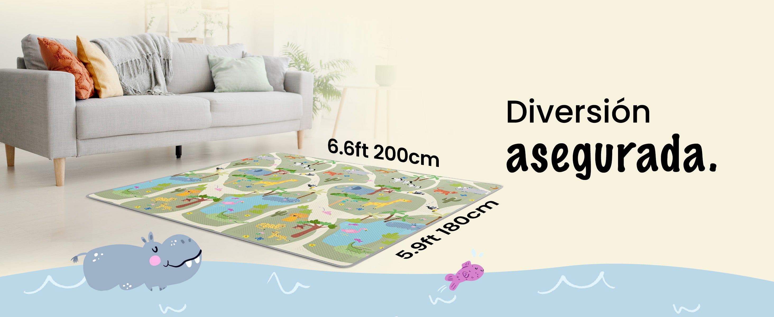 Alfombra de juego Mapalou 200x180cm – diversión y seguridad para niños