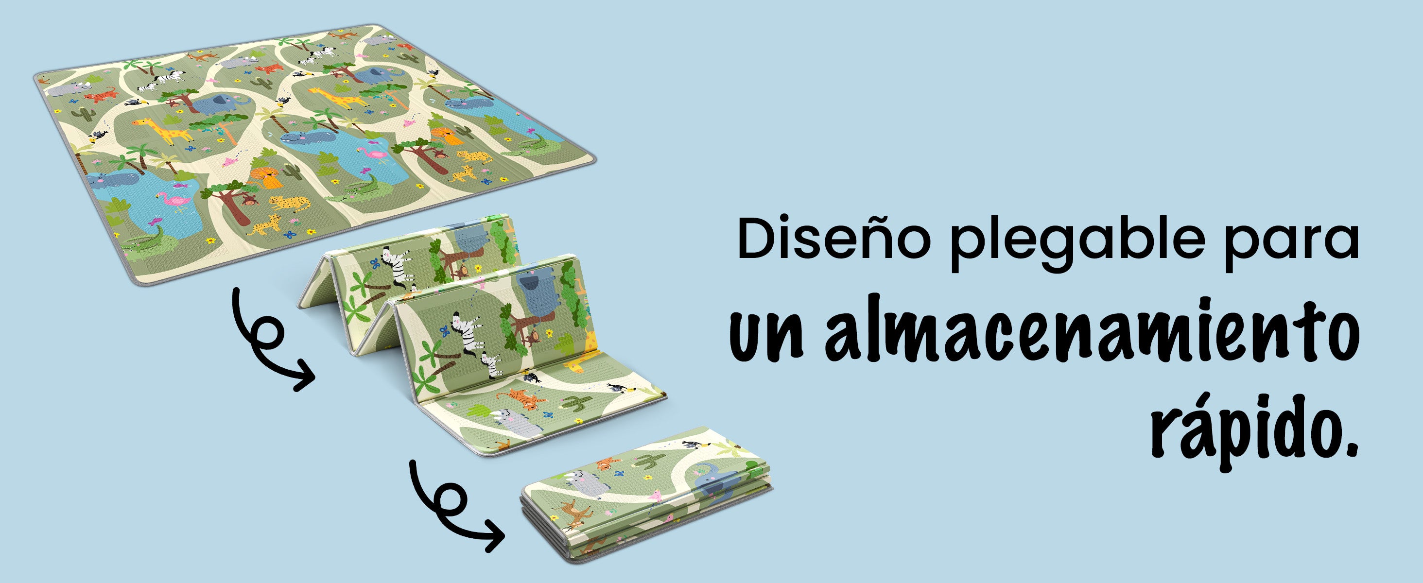 Alfombra de juego Mapalou plegable – fácil de guardar y transportar