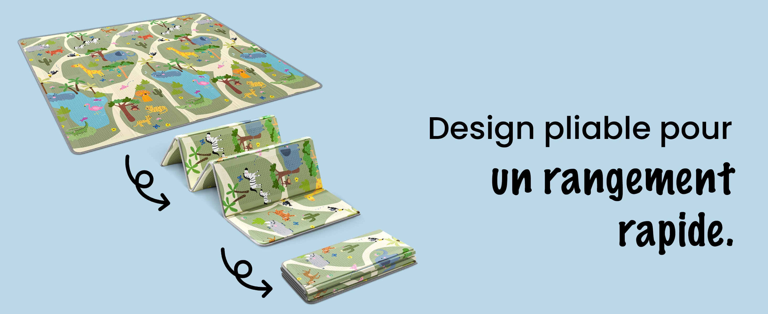 Tapis de jeu Mapalou pliable – facile à ranger et à transporter