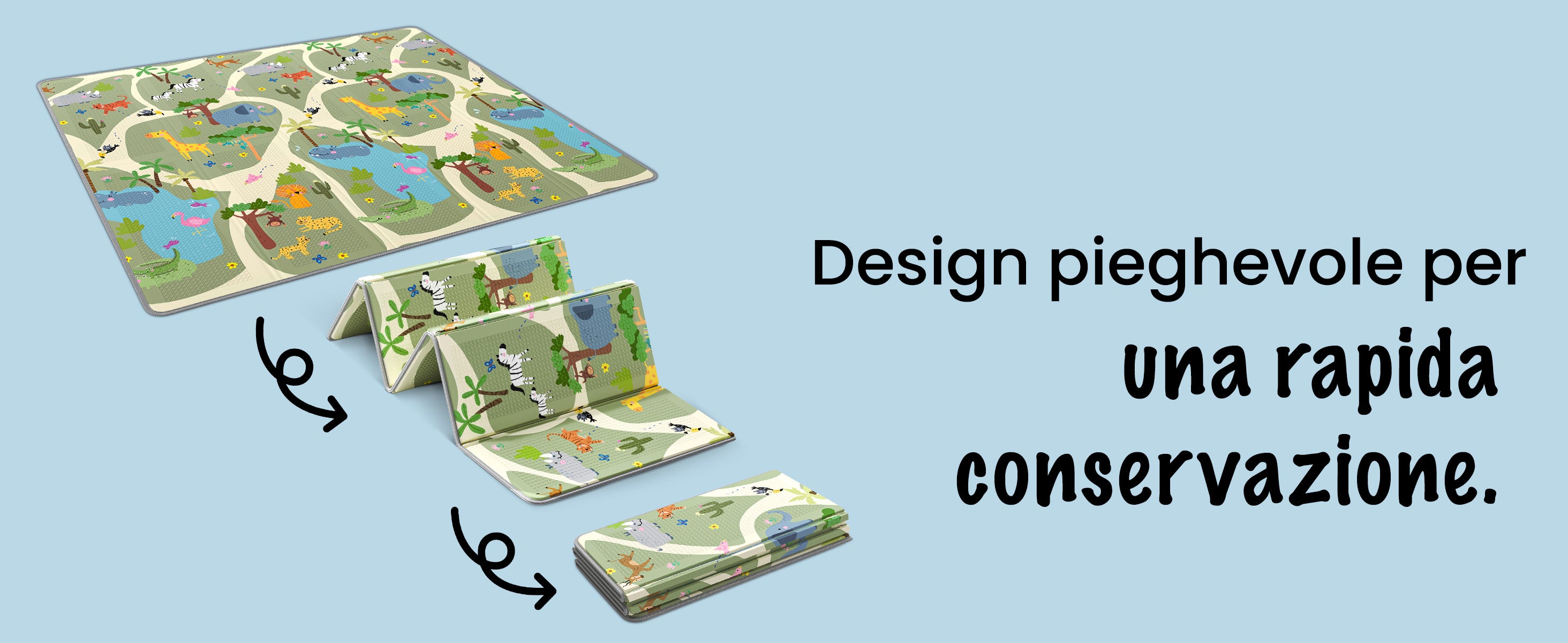 Tappeto da gioco Mapalou pieghevole – facile da riporre e trasportare