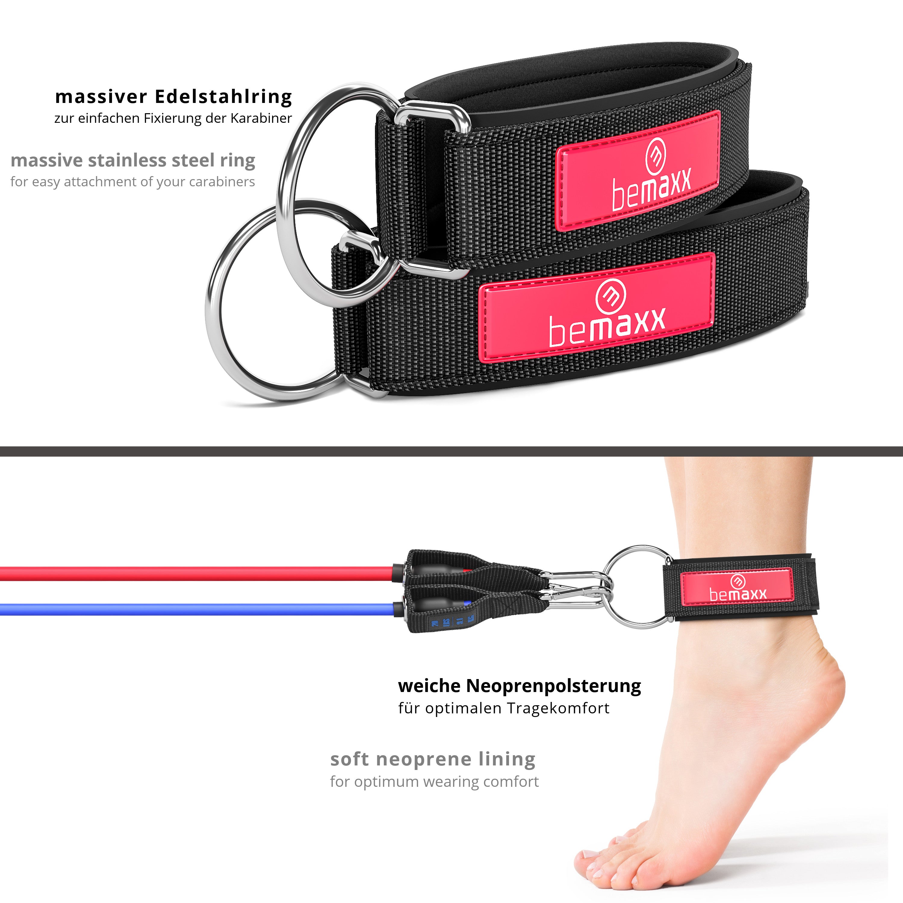 Pair of Handles + Foot Straps for Resistance Band Set