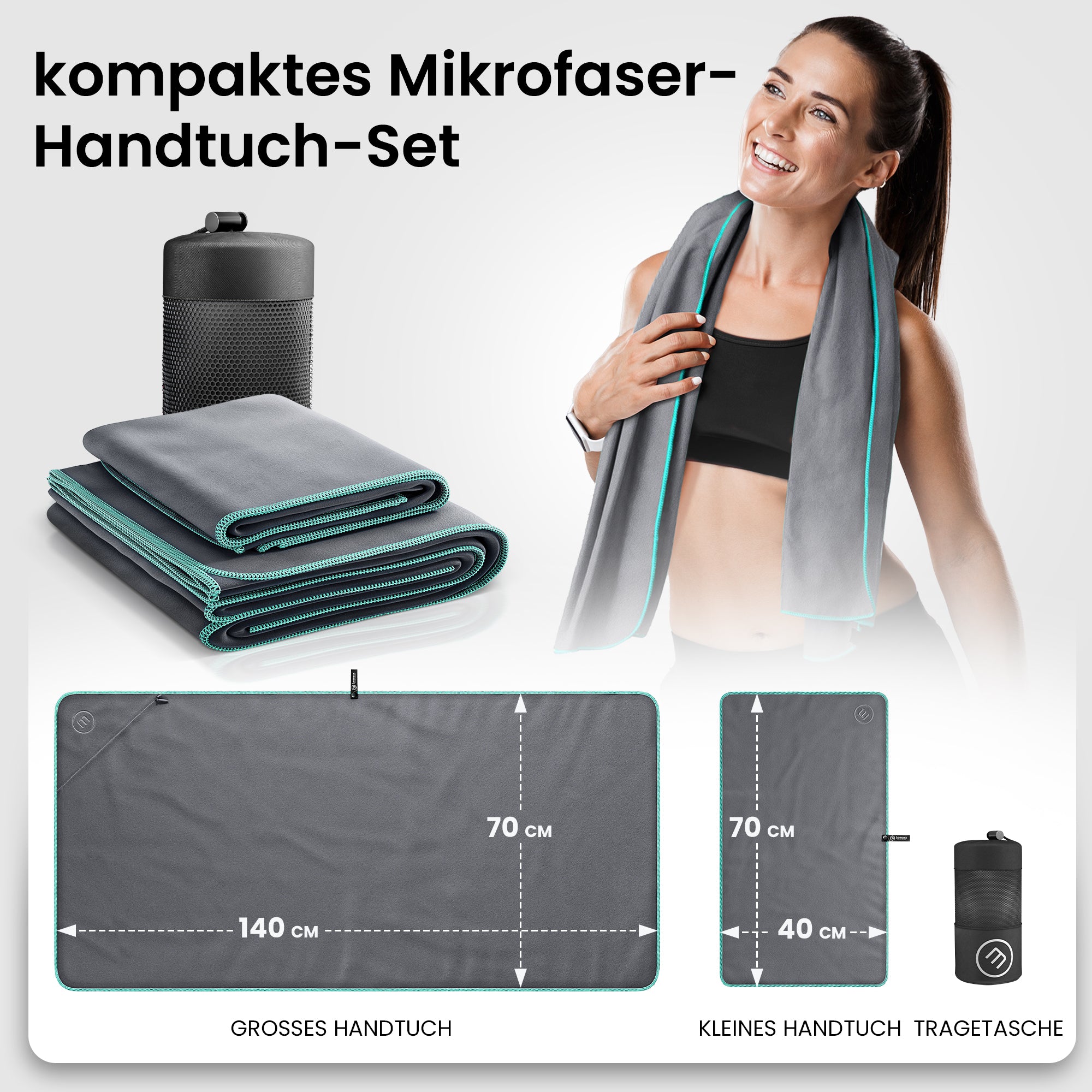 bemaxx | Mikrofaser Handtuch-Set | Microfiber Towels