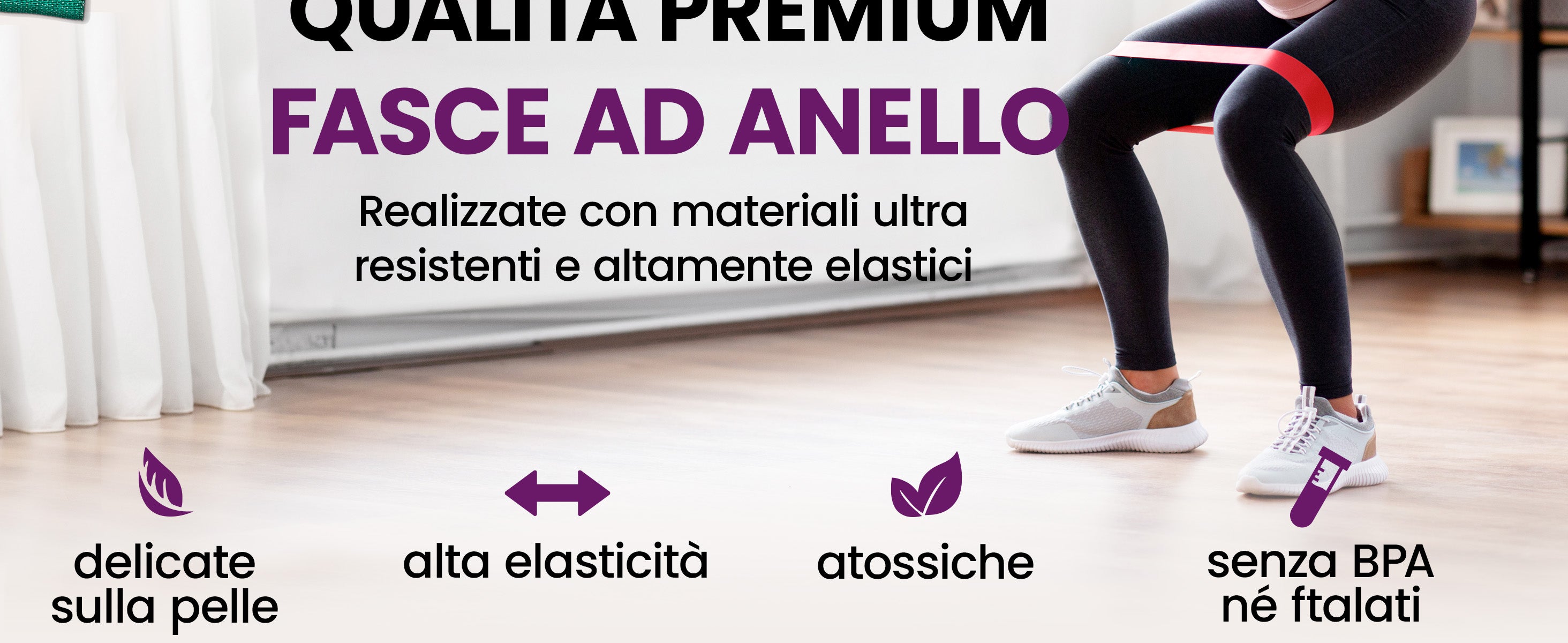 Fasce loop bemaxx – delicate sulla pelle, elastiche, senza BPA e resistenti
