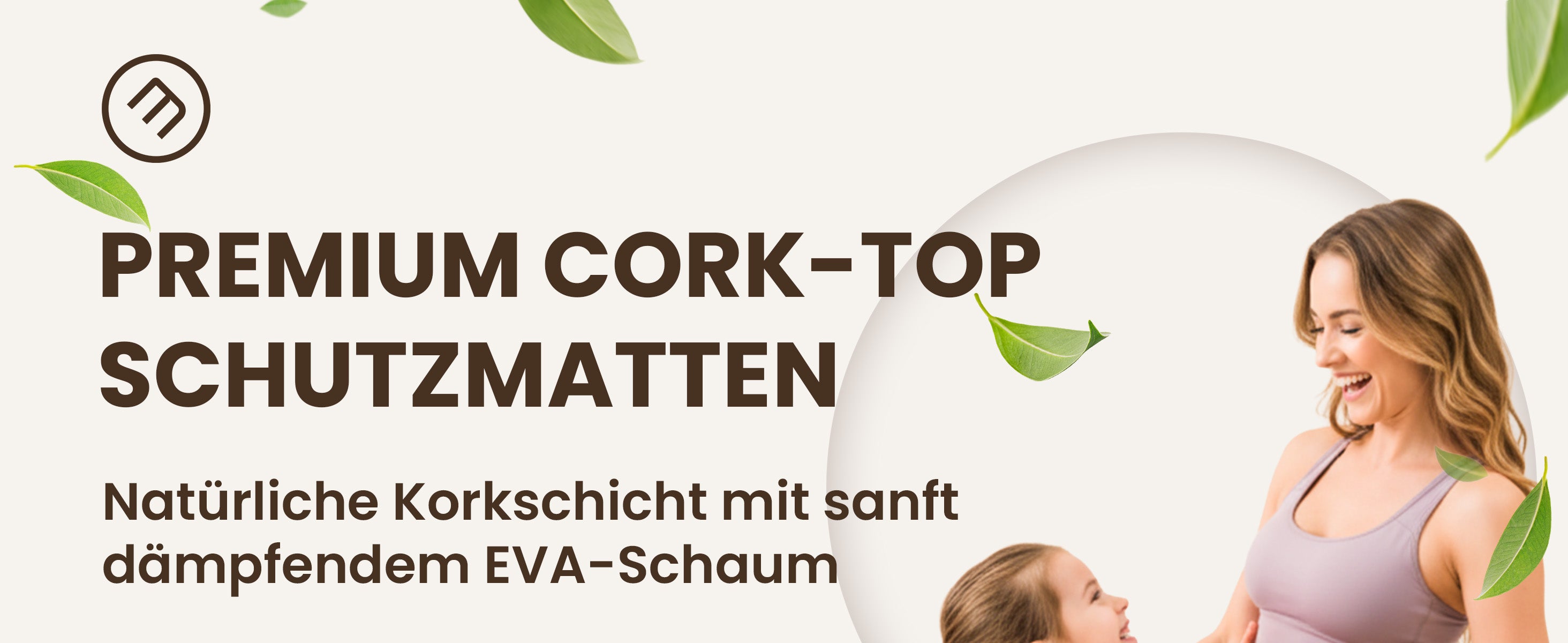 bemaxx Premium Fitnessmatte mit Korkoberfläche – rutschfest, stoßdämpfend und ideal für Training & Familie.