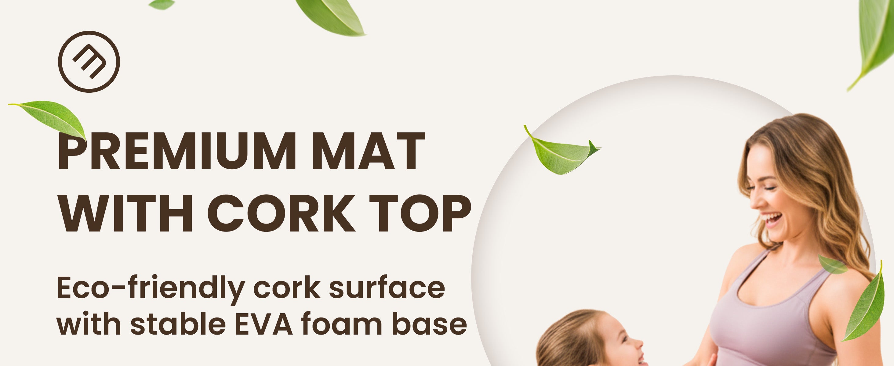 bemaxx premium fitness mat with cork top – non-slip, shock absorbing and ideal for training and family use.