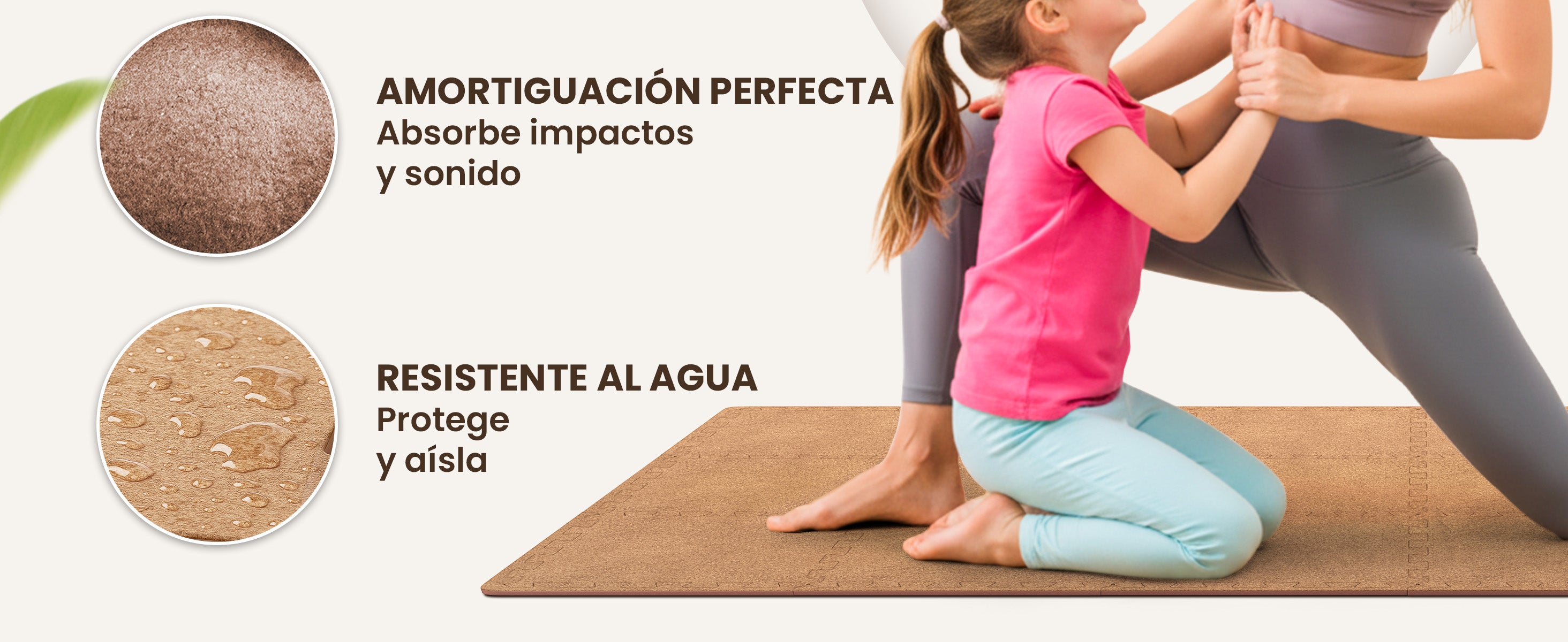 Esterilla de fitness de corcho bemaxx – amortigua impactos, resistente al agua y aislante.