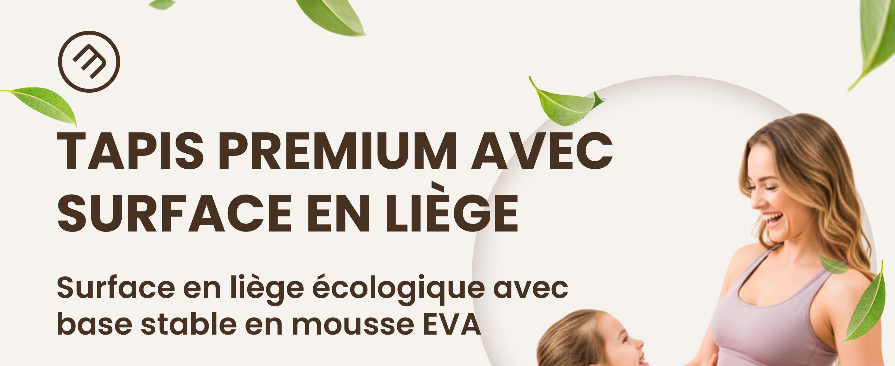 Tapis de fitness premium bemaxx avec surface en liège – antidérapant, amortissant, idéal pour sport et famille.