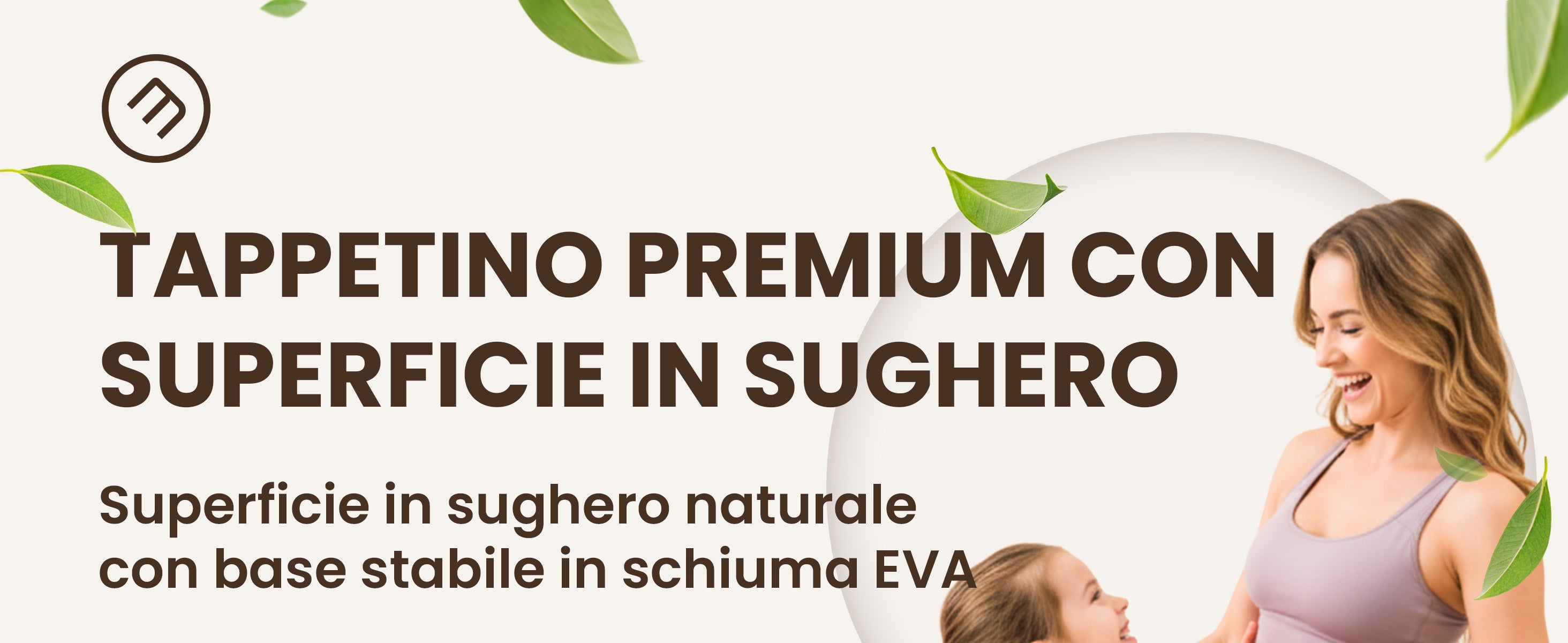 Tappetino fitness premium bemaxx con superficie in sughero – antiscivolo e ammortizzante per tutta la famiglia.